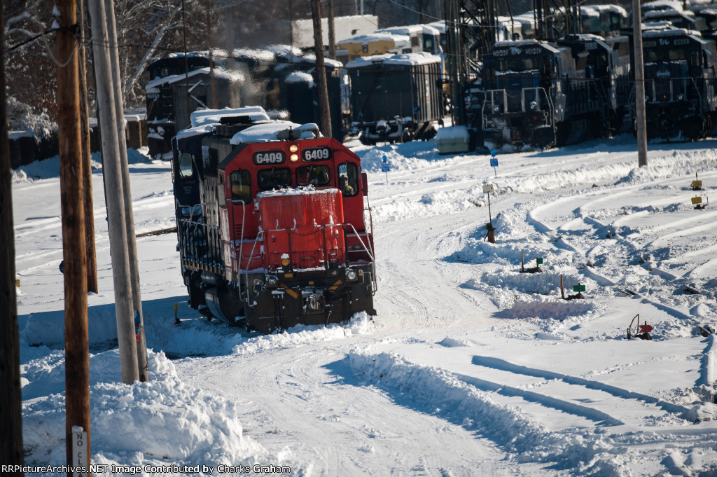 BAYL 6409 "destroying" a snow bank